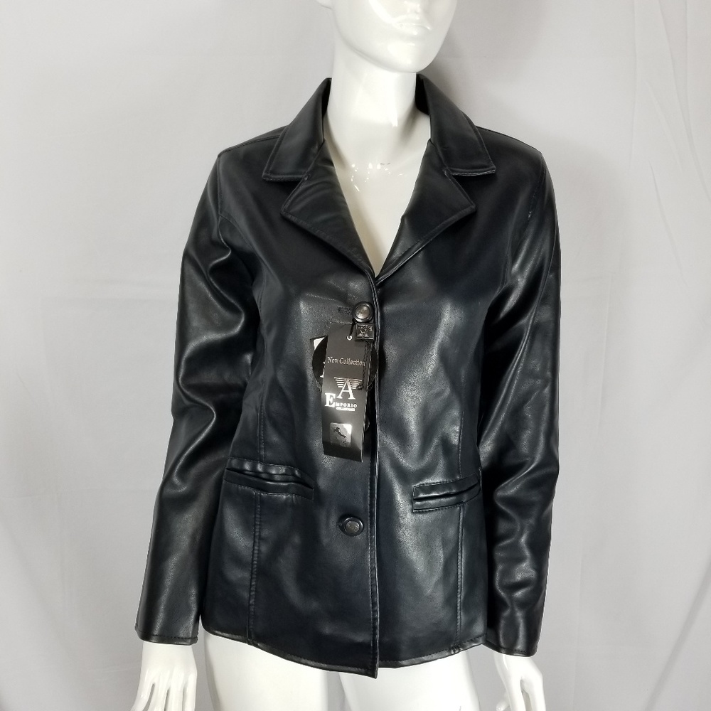 Eporio Armani Collezione Leather Blazer Jacket M